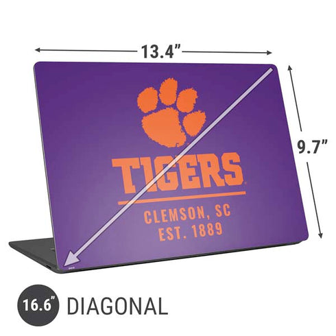 Clemson University Tigers Est 1889 Universal Laptop 16.6in (13.4 x 9.7in) Skin